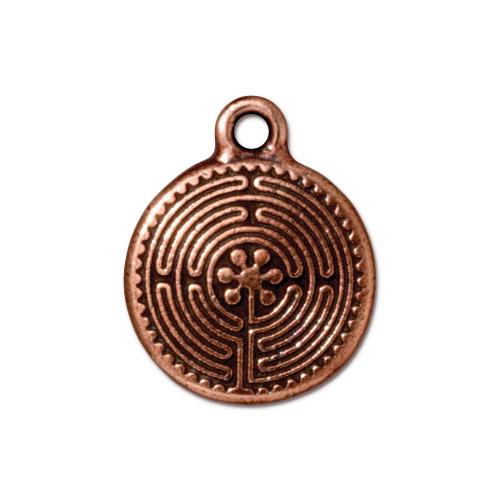 TierraCast Labyrinth Charm T119 Antiqued Silver Plated Pewter 